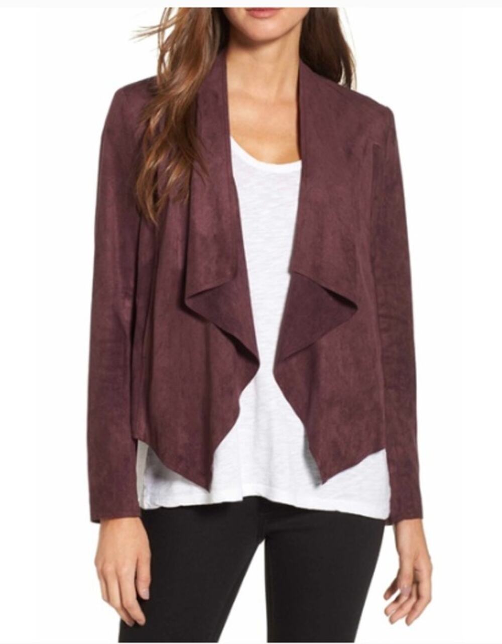 Kut from the Kloth Tayanita Faux Suede Blazer Open Front XS